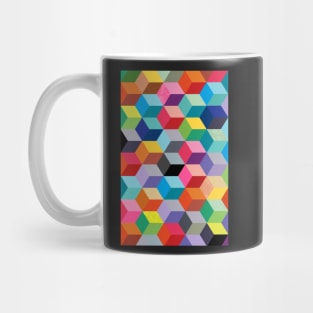 Geometric rainbow cubes Mug